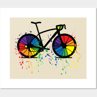 Rainbow bicycle 3 Posters and Art